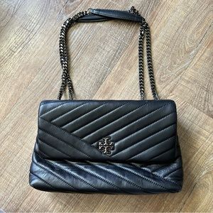Tory Burch Black Kira Chevron Convertible Shoulder Bag